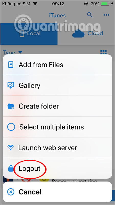 Ẩn lại file đã mở khóa