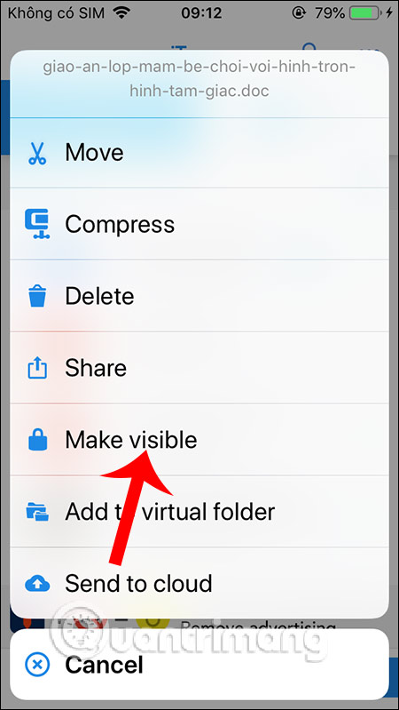 Bỏ chế độ ẩn file