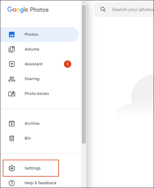 Click vào Settings