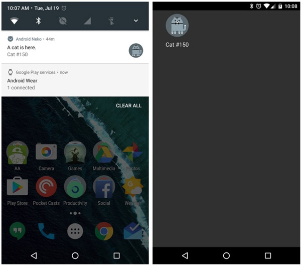 "Trứng phục sinh" trên các bản Developer Preview sau này và bản Android Nougat chính thức