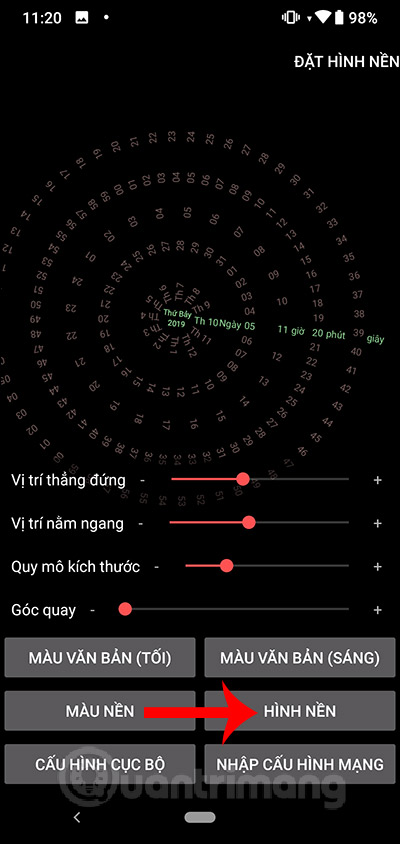 Chọn hình nền