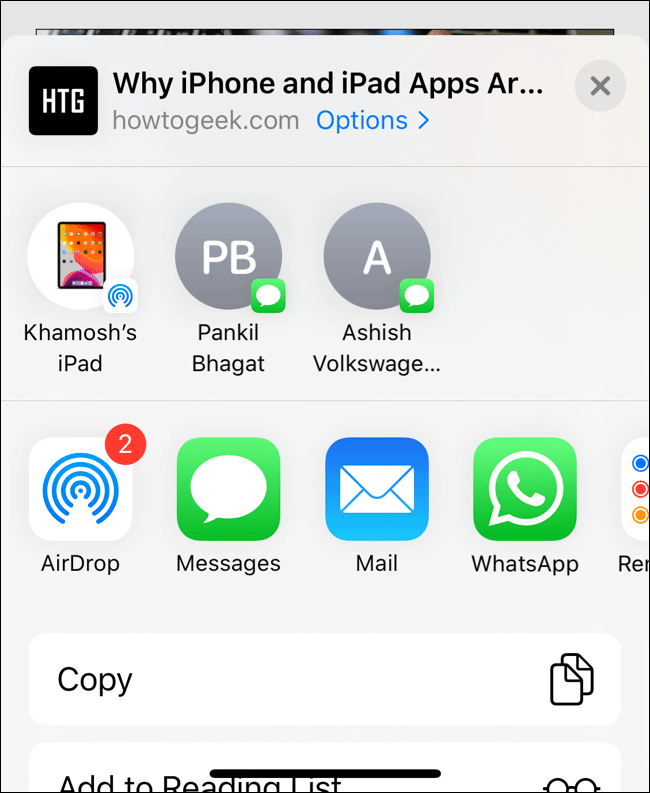 Share Sheet mới 