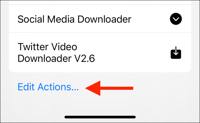 Chạm vào Edit Actions