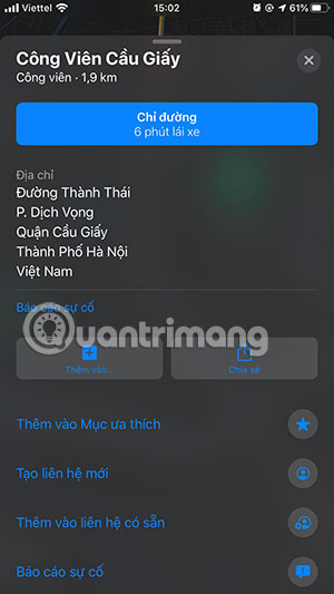 Thêm mới địa chỉ trên Apple Maps iOS 13