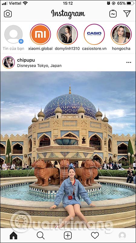 Giao diện Instagram nền trắng