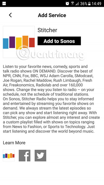 Nhấp vào Add to Sonos
