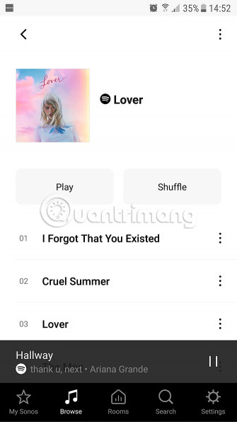 Các bài hát sẽ có sẵn để phát qua Sonos