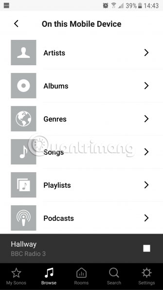 Ở dưới cùng của menu, bạn sẽ thấy tùy chọn On this Mobile Device