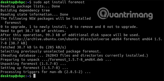 Cài đặt Foremost trong Linux