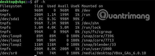 Xác định vị trí ổ bạn muốn Foremost tìm kiếm, được liệt kê trong “Filesystem”