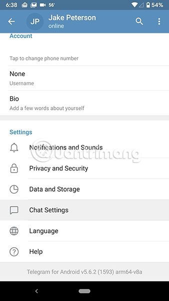 Chọn "Chat Settings"