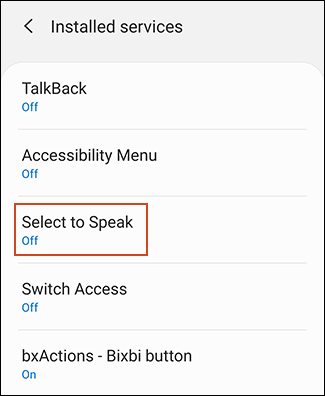 Chạm vào Select to Speak