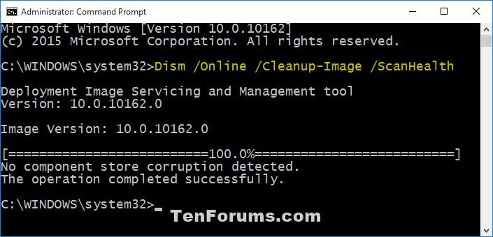 Sử dụng lệnh /ScanHealth trên Command Prompt