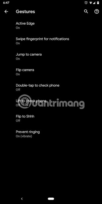 Sử dụng cử chỉ tích hợp trên điện thoại