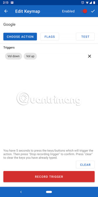 Điểm nổi bật lớn nhất của Keyboard/Button Mapper là khả năng thiết lập các kết hợp kích hoạt