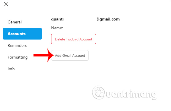 Thêm tài khoản Gmail