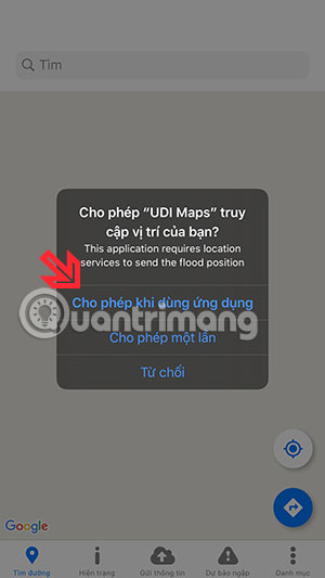 Cho phép UDI Maps cập nhật ứng dụng