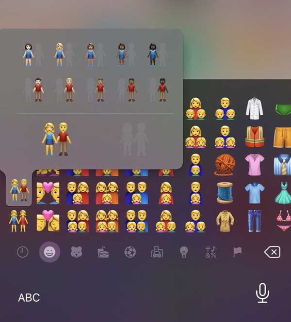 Bảng chọn Emoji hỗ trợ đa sắc tộc