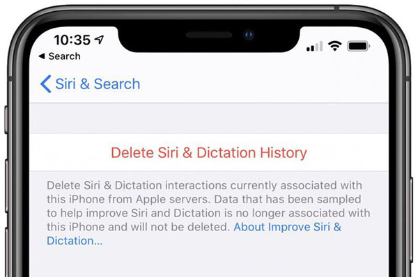 Xoá lịch sử ghi âm của Siri