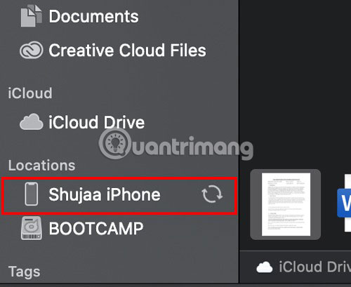 Kết nối thiết bị iOS với máy Mac