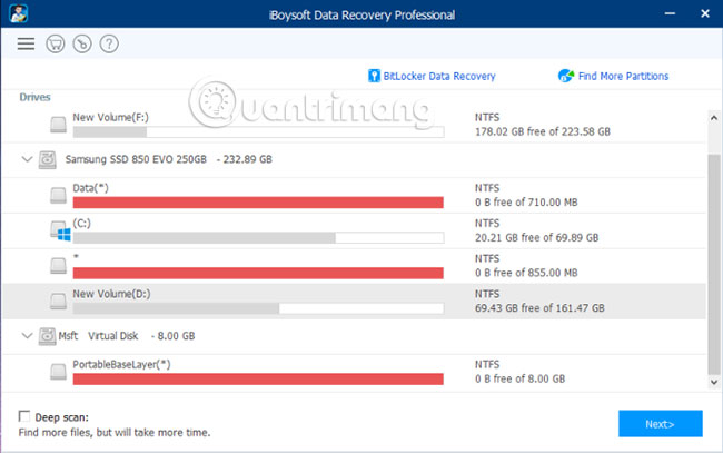 iBoysoft Data Recovery có hai chế độ quét