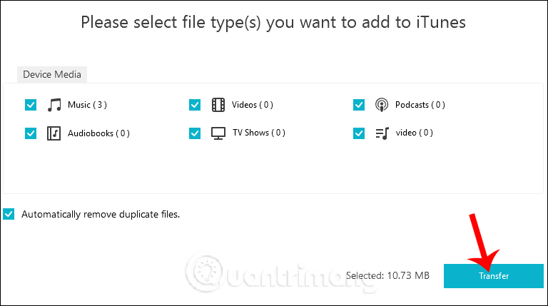 Transfer Device Media to iTunes