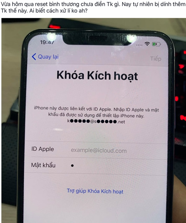 iPhone của người dùng đột nhiên bị khoá iCloud.