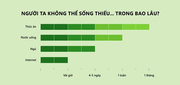 Internet trở thành một phần không thiếu trong cuộc sống và công việc, quan trọng hơn cả thức ăn và nước uống.