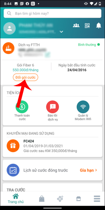 Đổi gói cước