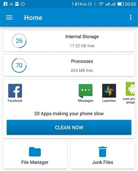 Click vào Clean now