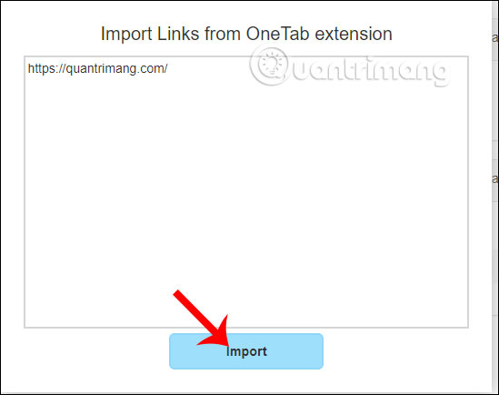 Nhập URL trang web 