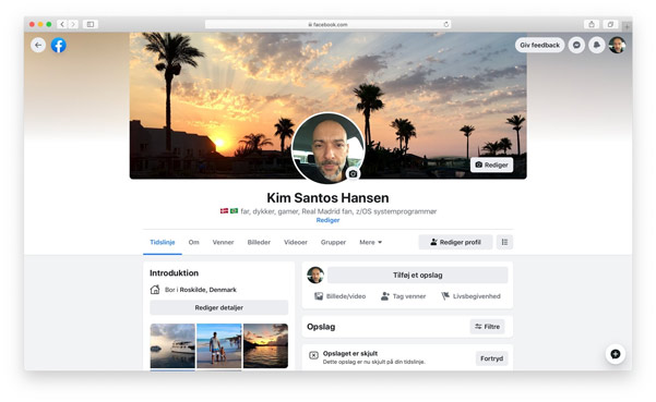 Giao diện trang cá nhân trên web của người dùng Facebook khi ở chế độ Light Mode. (Ảnh: AndroidPolice).