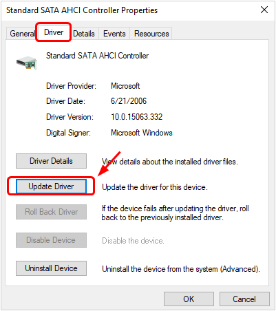 Tại thẻ Driver, click chọn Driver Details