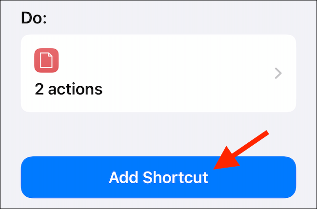 Tap on Add Shortcut