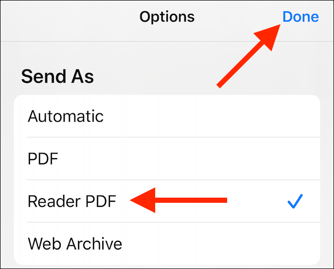 Select Reader PDF option