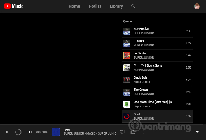 Giao diện stream nhạc