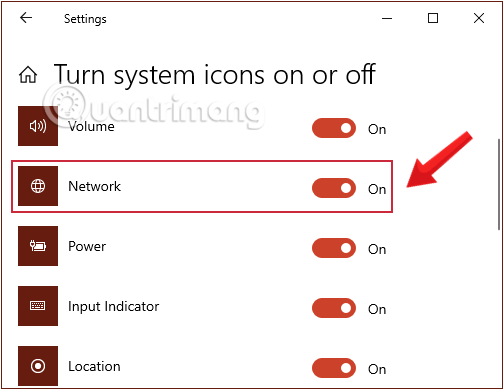 Tìm và click vào tùy chọn Select which icons appear