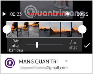 Điều chỉnh âm lượng của video gốc so với âm lượng của đoạn nhạc vừa thêm