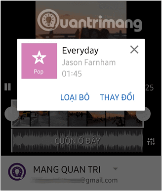 Thao tác thay đổi bài nhạc hoặc xóa đoạn nhạc