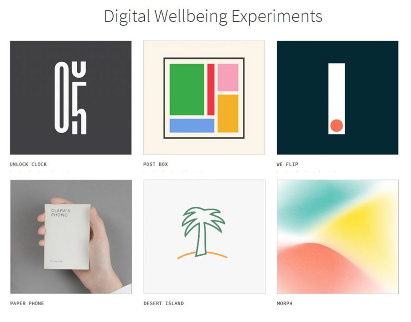Digital Wellbeing Experiments