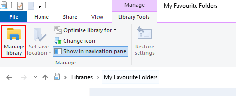 Click vào Manage Library