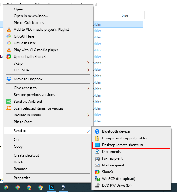 Chọn Desktop (Create Shortcut)