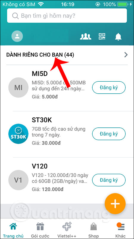Gói cước cho bạn
