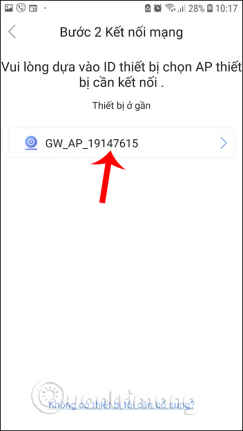 Tên camera kết nối