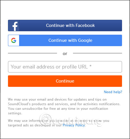 Nhập địa chỉ email