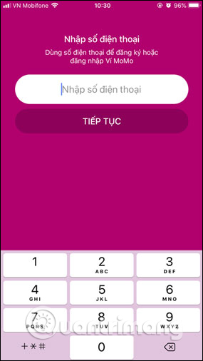 Nhập số điện thoại