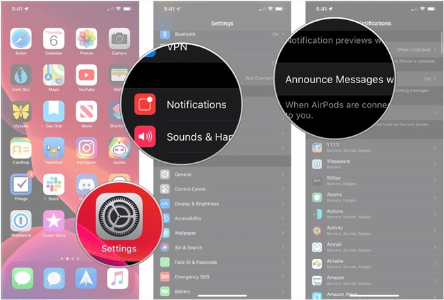 Chạm vào Announce Messages with Siri