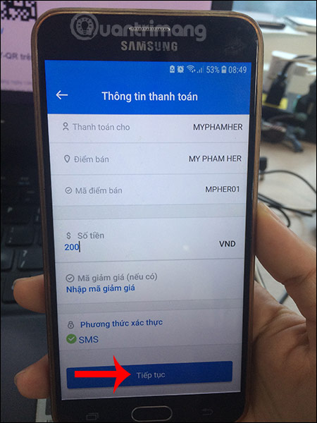 Nhập thông tin tài khoản