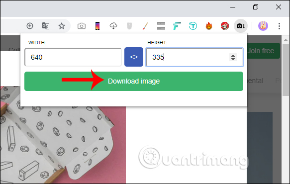 Điền kích thước ảnh