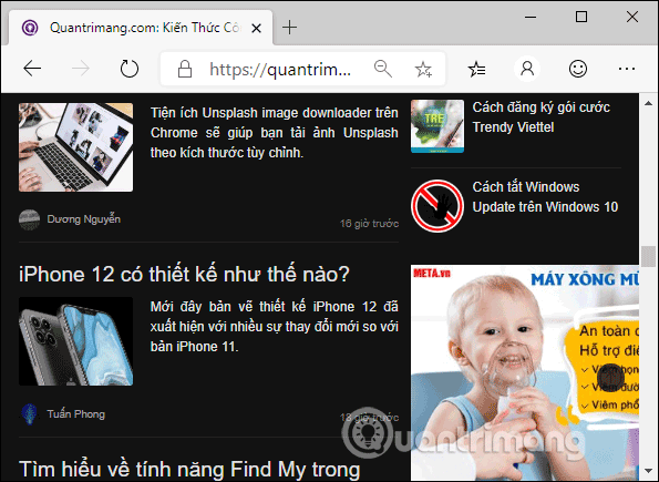 Nền đen trên các trang web